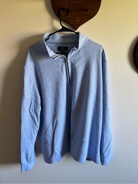 Magaschoni Men's Light Blue Half-Zip Sweater